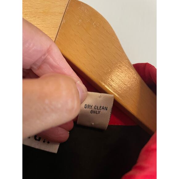 Chico's Design red 100% silk jacket embroidered beaded lined collar 2 US L 12 - Picture 7 of 7